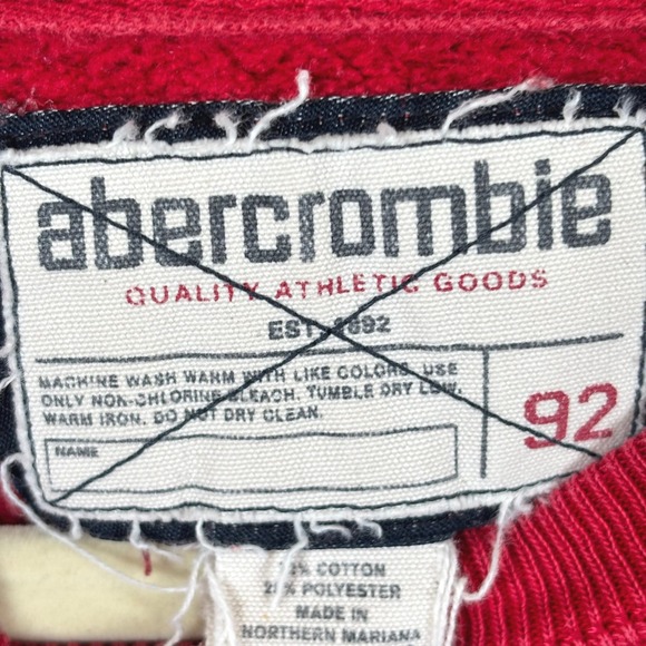 VTG Abercrombie & Fitch Crewneck Sweatshirt Women's XL Red USA Y2K Collegiate - Picture 3 of 10